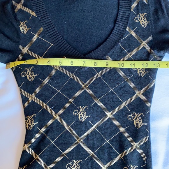 Black sweater with gold print in size small. - Picture 7 of 11